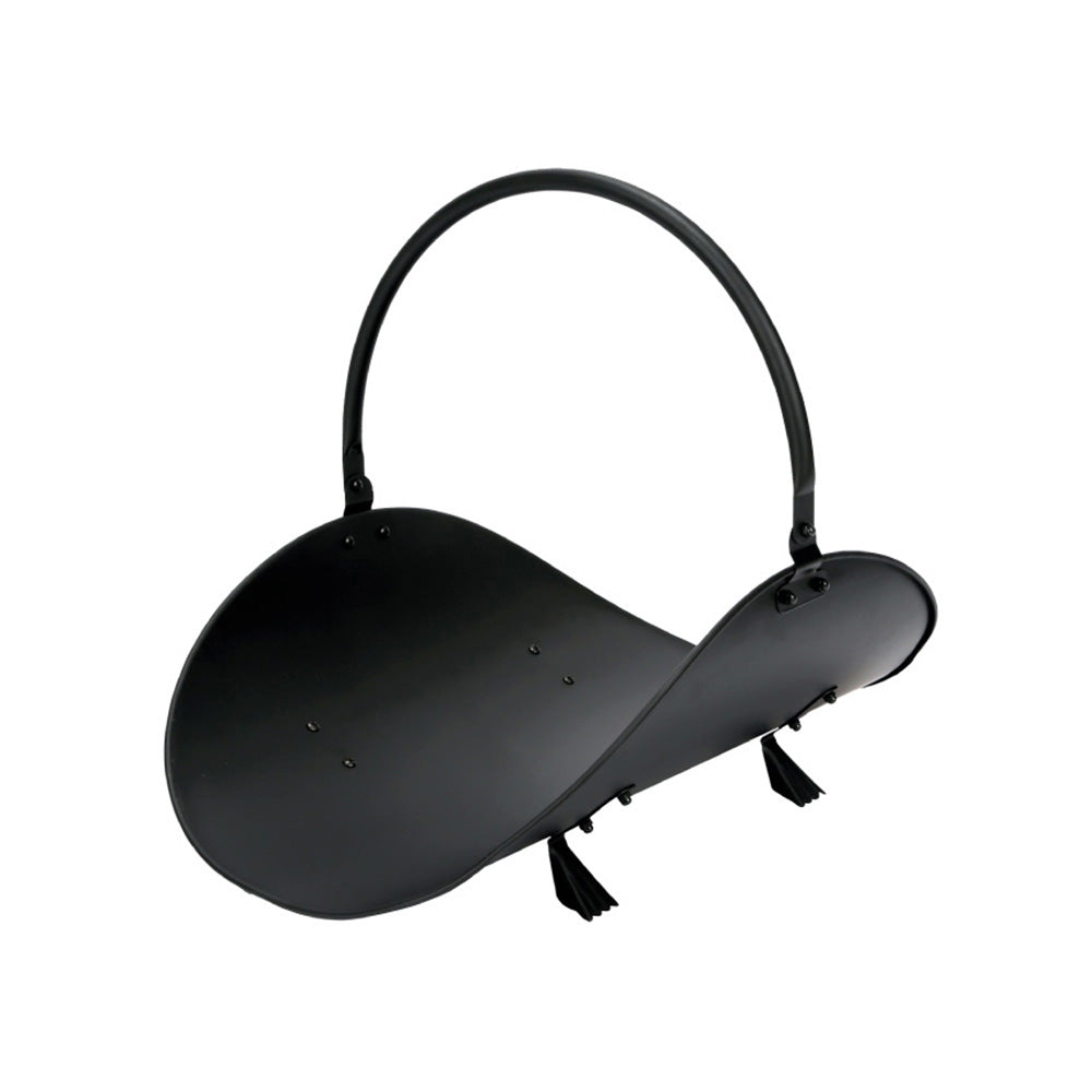 Cesta metallica per legna nera 48x35x38cm EDM