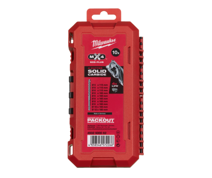 Set di punte SDS-PLUS MX4 10 pezzi Milwaukee