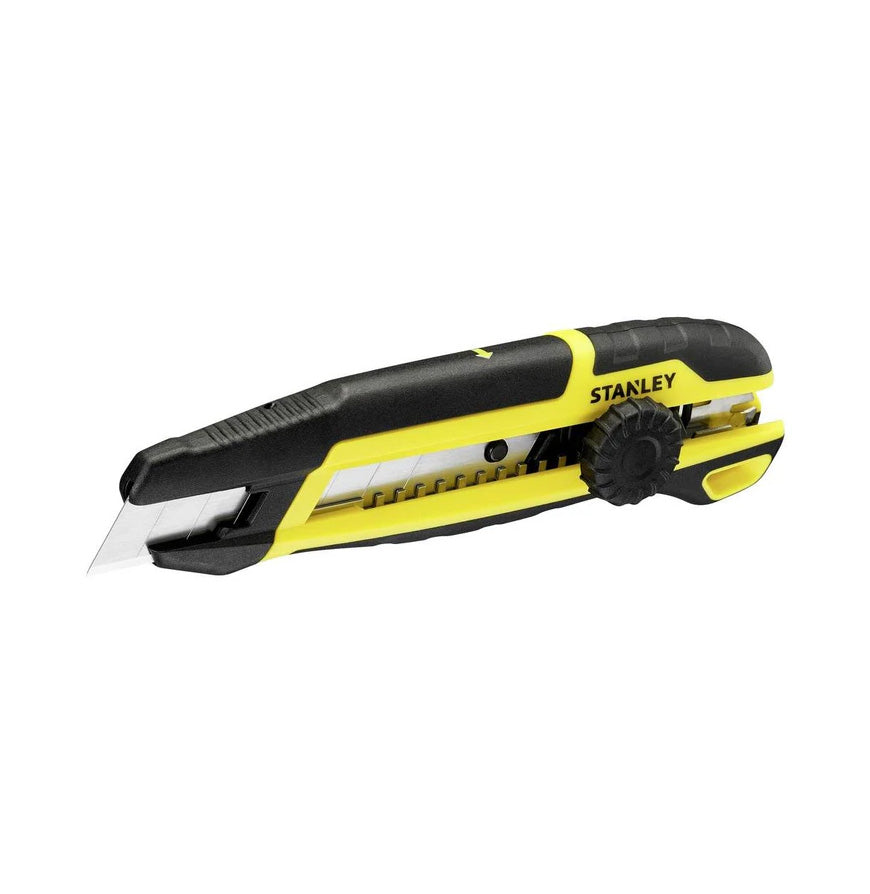 Taglierino 18mm a segmenti con blocco laterale manuale con rotella Stanley