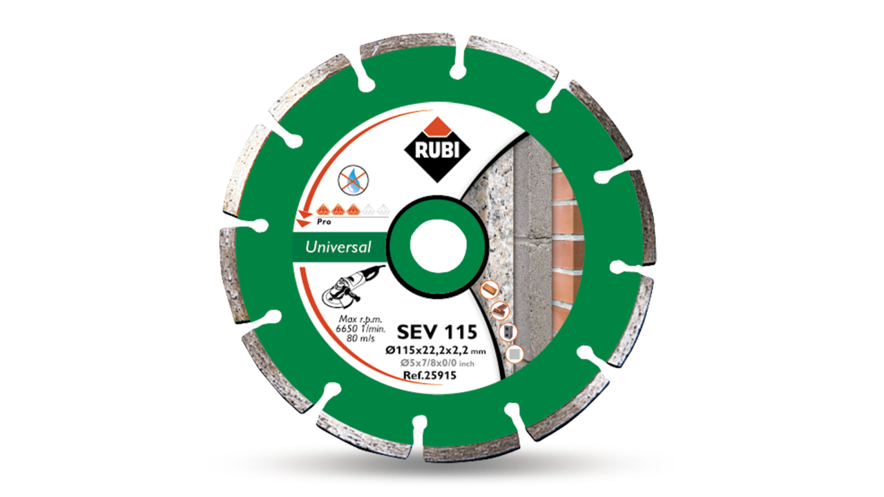 Disco diamante general obra SEGMENTADO SEV-115 PRO Rubi
