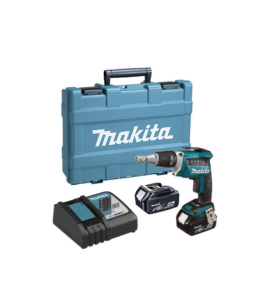 Avvitatore per cartongesso Makita 18V 2 batterie da 4,0Ah e valigetta DFS452RME