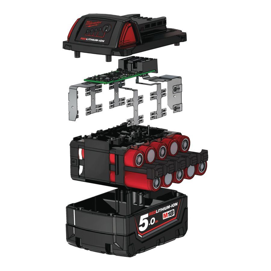 Kit batterie 5Ah e caricabatterie Milwaukee M18 NRGCR-502