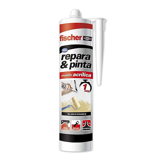 Cartucho Masilla repara y pinta acrílica blanca 300ml Fischer FISCHER - 1