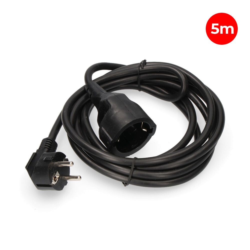 Prolunga con 1 presa 2P+T 16A 250V~ e 5 m di cavo H05VV-F 3G1,5mm² nera EDM