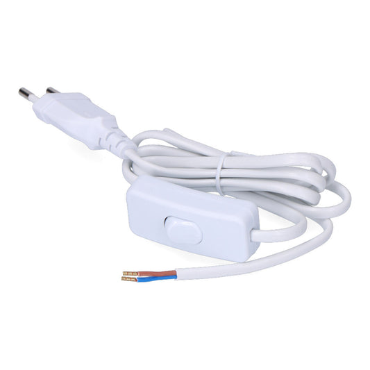 Connessione con interruttore 3 A, 1,5 m, cavo piatto bianco 2x0,75 mm EDM