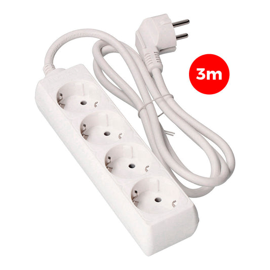 Multipresa 4 prese 2P+T Schuko 2P+T con 3 m di cavo H05VV-F 3G1,5 mm² 16A 250V~ 3680W EDM