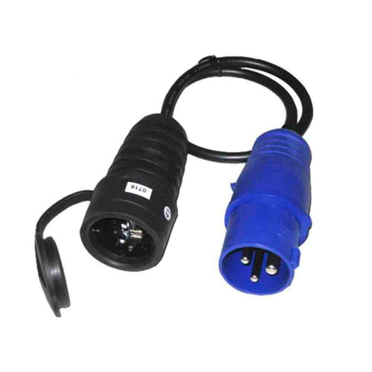 Adattatore con spina CEE 2P+T e presa Schuko 16 A 230 V, cavo da 50 cm, EDM