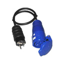 Adaptador clavija schuko a base cetac 2P+T 16A 230V 50cm EDM