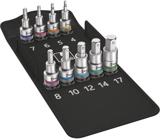 Set di 9 bussole esagonali Zyklop con funzione di trattenimento Wera 8740 C HF 1