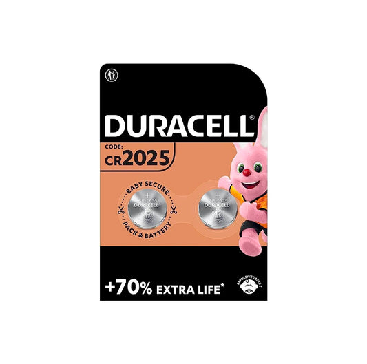 Paquete 2 Micro pilas de Botón litio Duracell Plus Power CR2025 3 V
