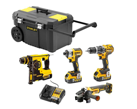 Power Kit Dewalt Martillo + Taladro + Amoladora + Atornillador Impacto DCK435P3