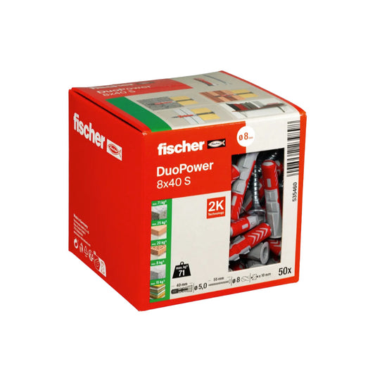 Caja Taco Duopower 8x40S + Tornillo Fischer 50uds