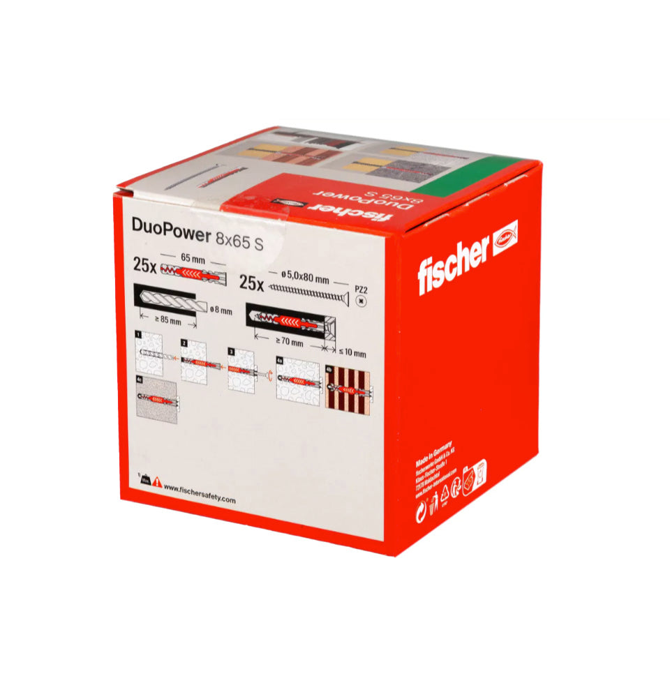 Caja Taco Duopower 10x50 L S + Tornillo Fischer 25uds