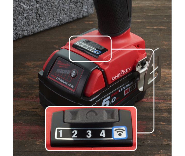 Chiave a impulsi M18 FUEL ONE-KEY 1/2" + 2 batterie da 5Ah + caricabatterie + valigetta Milwaukee M18 ONEFHIWF12-502X