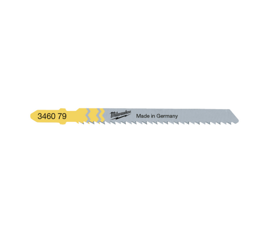 Confezione da 5 lame per seghetto alternativo per piani di lavoro e laminati, 75x2,5 mm, tipo T 101 BR, Milwaukee