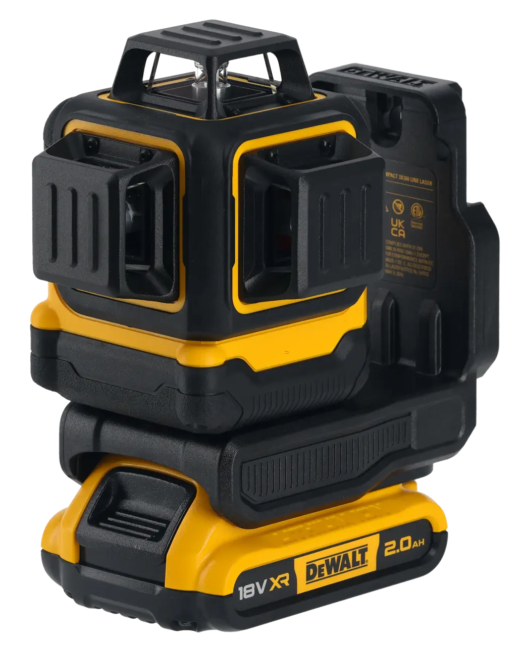 Kit di livella laser VERDE a 3 linee 360° XR 18V + trapano a percussione XR 18V + 2 batterie da 2 Ah + caricabatterie + valigetta Dewalt DCLE34031N