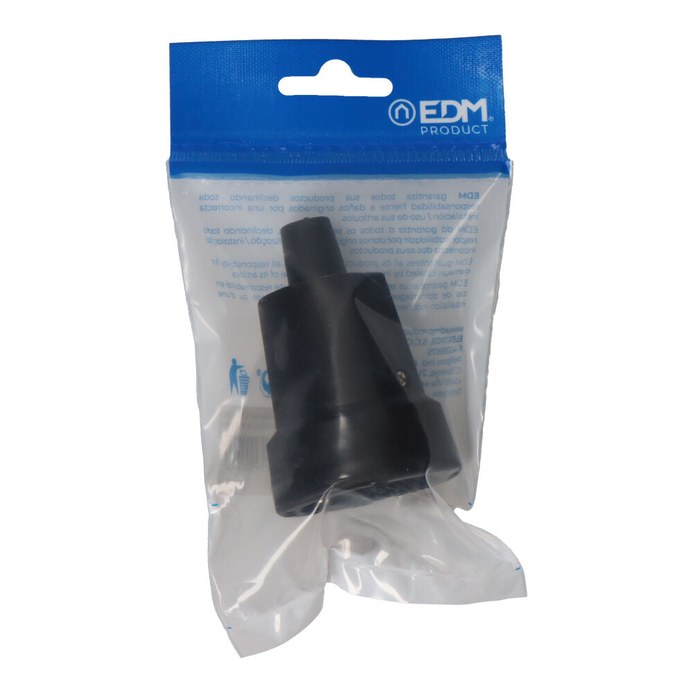 Base aerea goma T/TL 10/16A 250V Negra EDM E42103