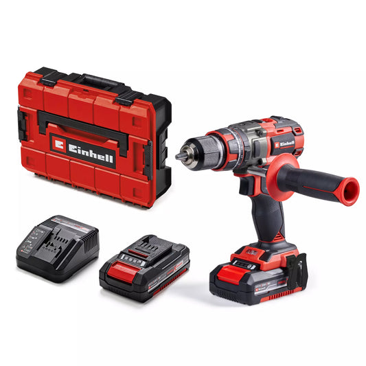 Trapano a percussione 18V + 2 batterie da 2Ah + caricabatterie + valigetta Einhell TP-CD 18/80 Li-i BL