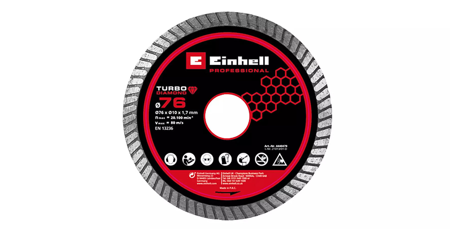 Disco diamantato da taglio 76mm Einhell