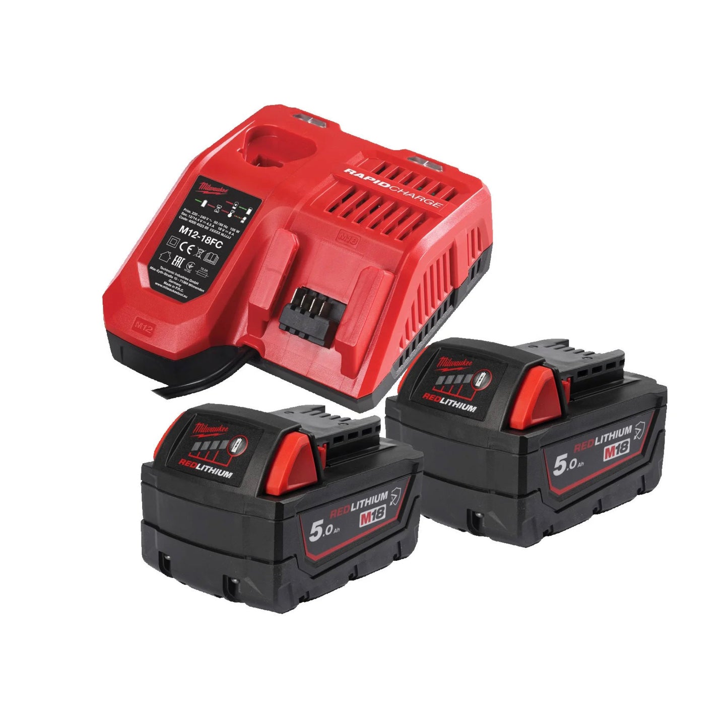 Kit batterie 5Ah e caricabatterie Milwaukee M18 NRGCR-502