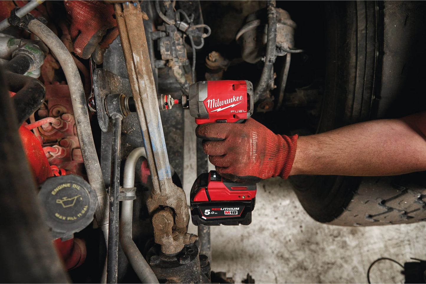 Avvitatore a impulsi M18 Fuel con attacco esagonale da ¼″ + 2 batterie da 5 Ah + caricabatterie + valigetta Milwaukee M18 FID3-502X