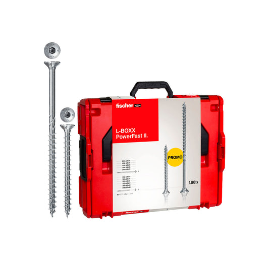 Kit PowerFast II L-BOXX 102, 1.800 viti + set ProfiBit da 10 pezzi Fischer