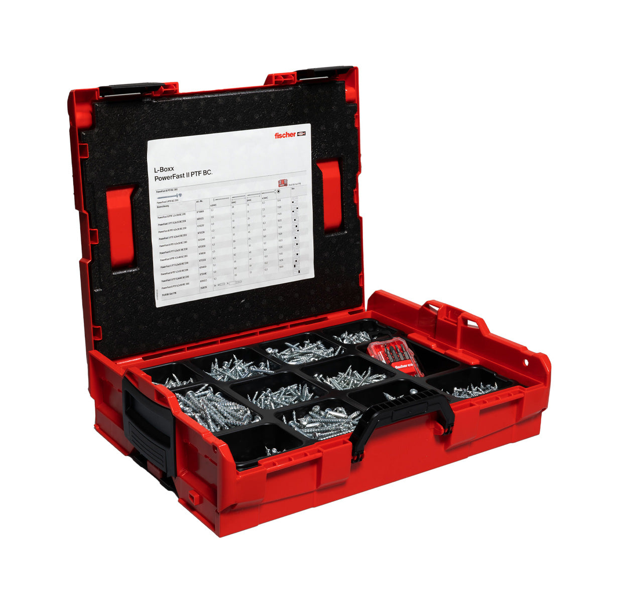 Kit PowerFast II L-BOXX 102 PH 1.800 viti + set ProfiBit da 10 pezzi Fischer