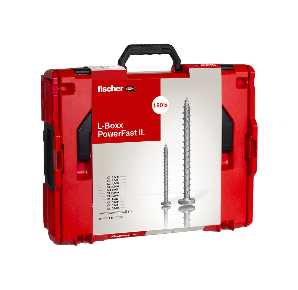 Kit PowerFast II L-BOXX 102 PH 1.800 viti + set ProfiBit da 10 pezzi Fischer
