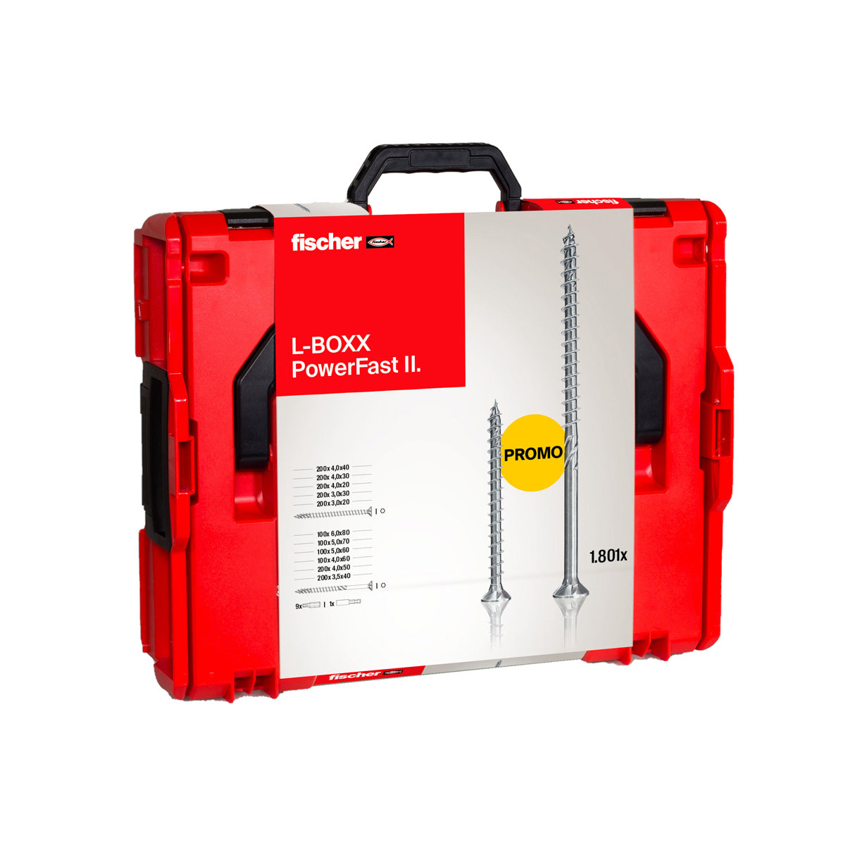 Kit PowerFast II L-BOXX 102, 1.800 viti + set ProfiBit da 10 pezzi Fischer