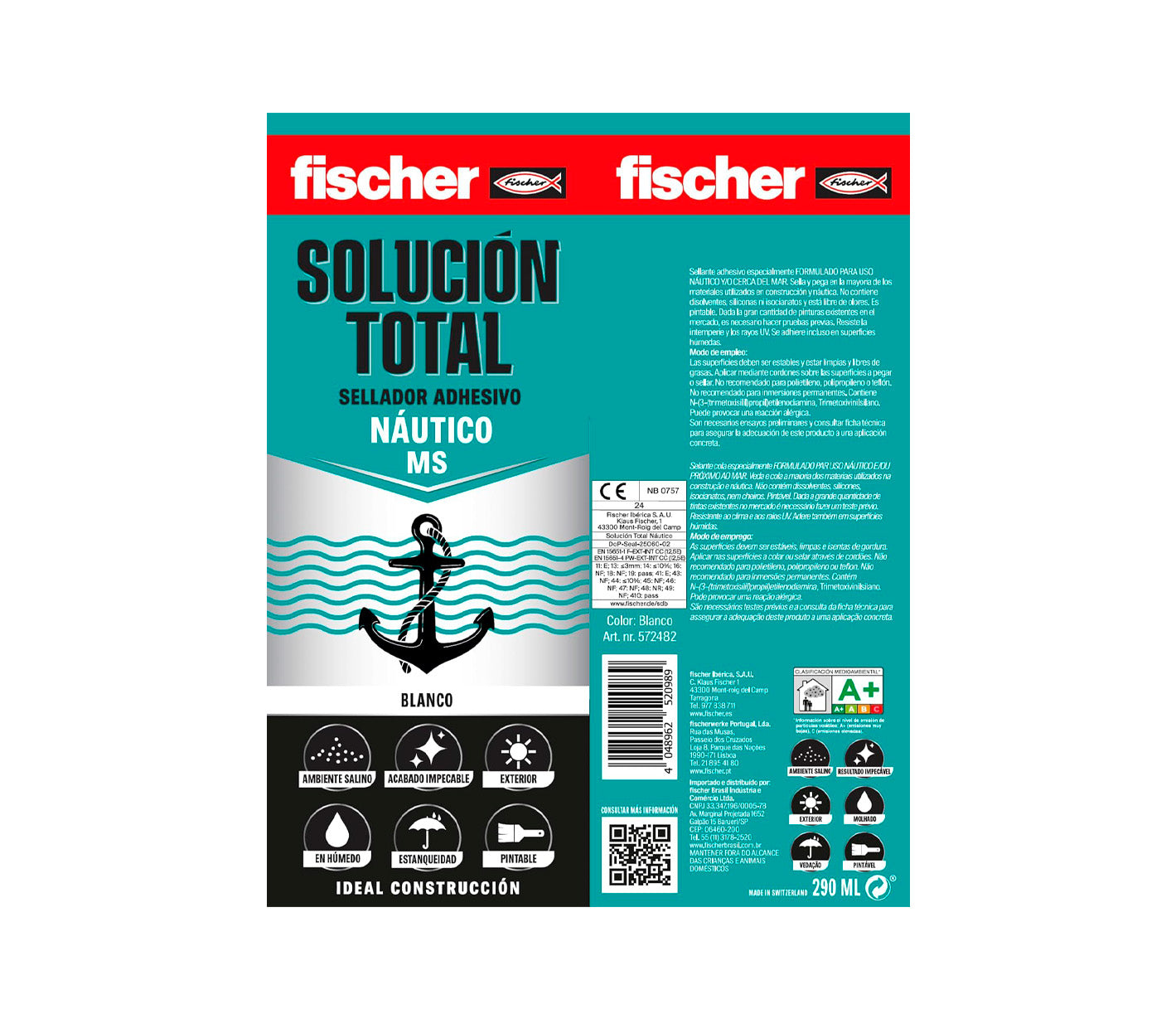 Cartuccia Sigillante Adesivo 290ml Fischer MS Special Nautical