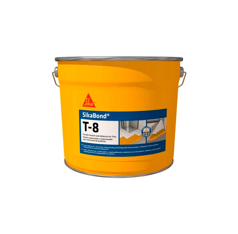 Adhesivo elástico e impermeable para pegado de baldosas 10L SikaBond T-8