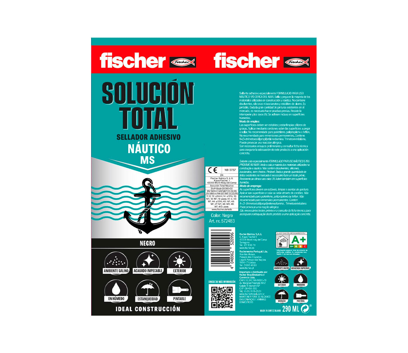 Cartuccia Sigillante Adesivo 290ml Fischer MS Special Nautical