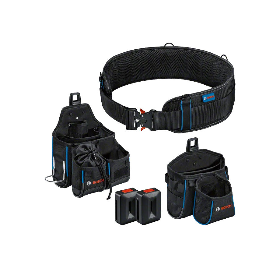 Set con cintura 108 + porta-attrezzi GWT 2 + porta-attrezzi GWT 4 + 2 supporti ProCLICK Bosch
