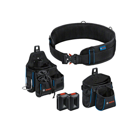 Set con cintura 108 + porta-attrezzi GWT 2 + porta-attrezzi GWT 4 + 2 supporti ProCLICK Bosch